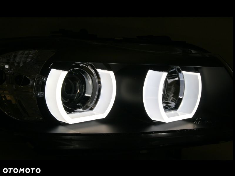 REFLEKTORY LAMPY RING U 3D LED ANGEL EYES TUNING BLACK BMW 3 E90 E91 2004- - 2