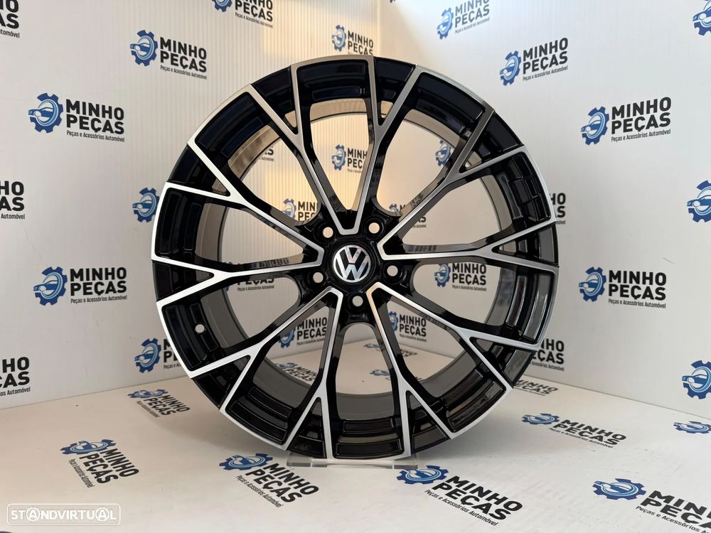 Jantes Look VW Golf 8 R em 19 (5x112) Preto e Polido - 8