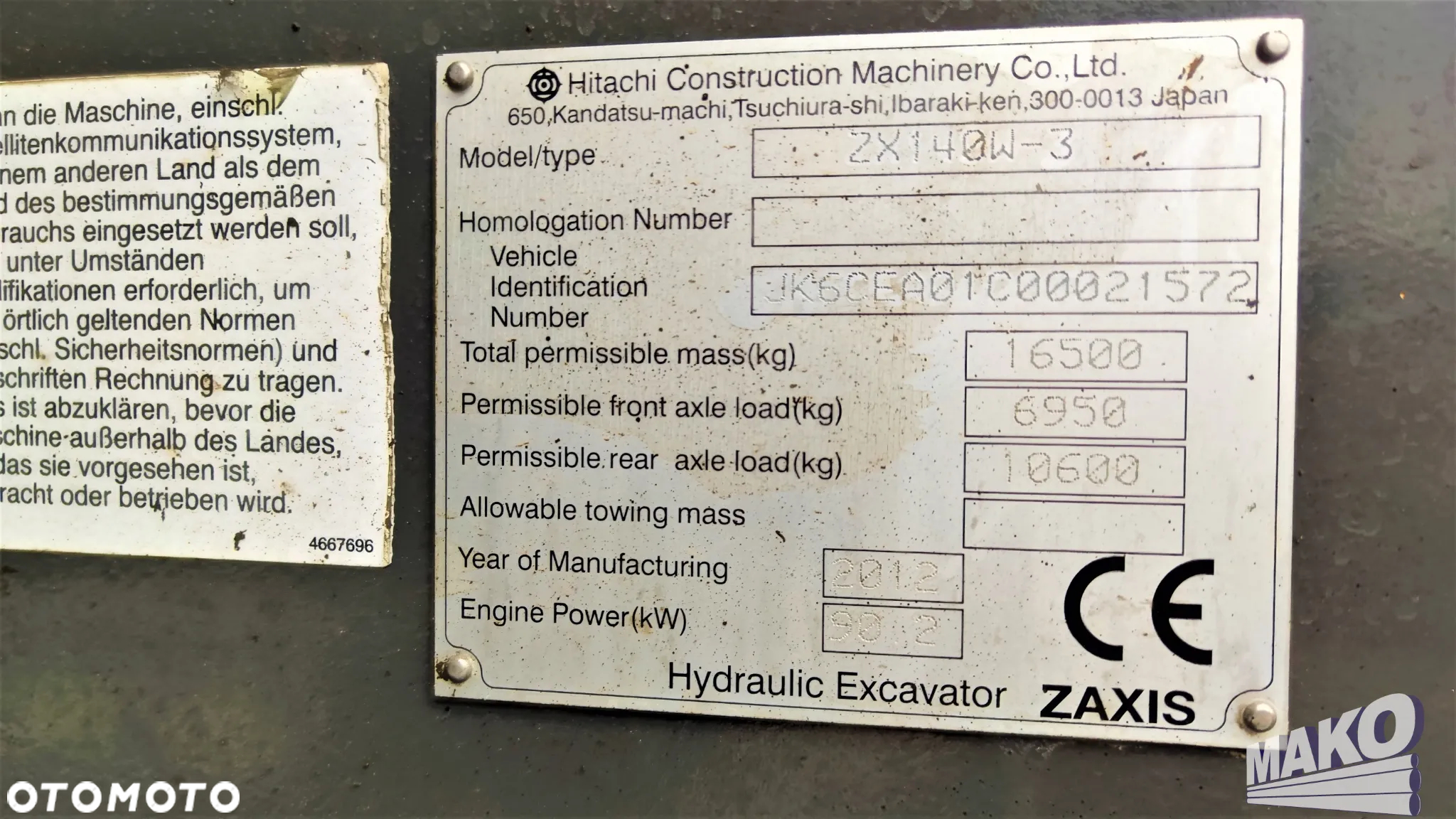 Hitachi ZX140W-3 - 11