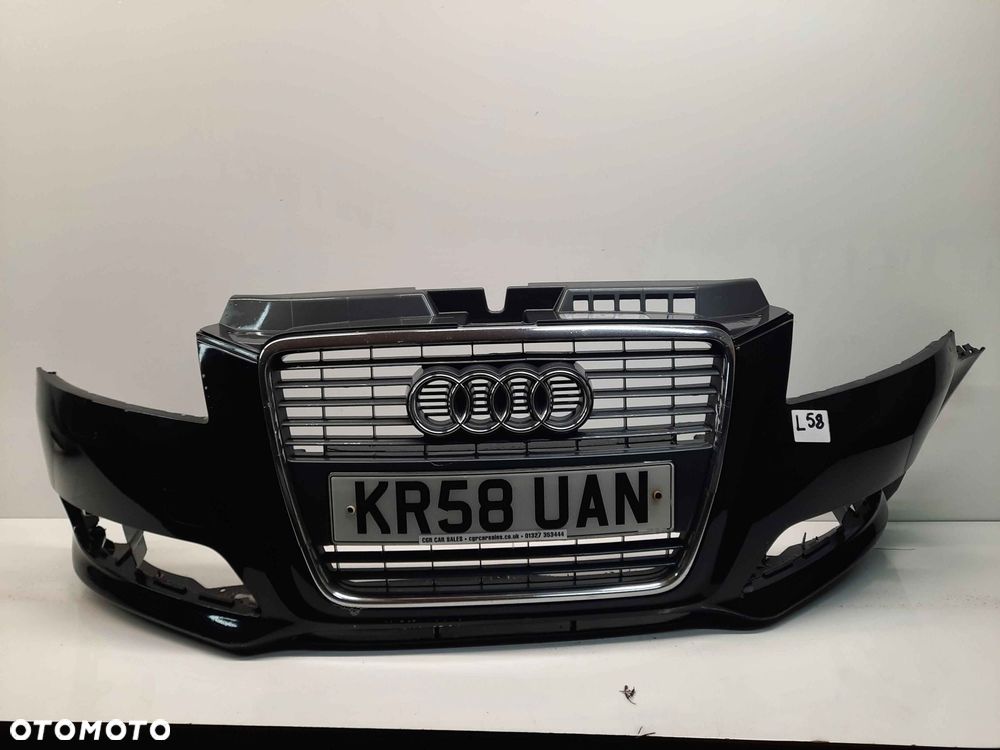 } ZDERZAK PRZÓD PRZEDNI AUDI A3 8P CABRIO DRUGI LIFT 2 FL LZ9Y CZARNY HALOGENY - 1