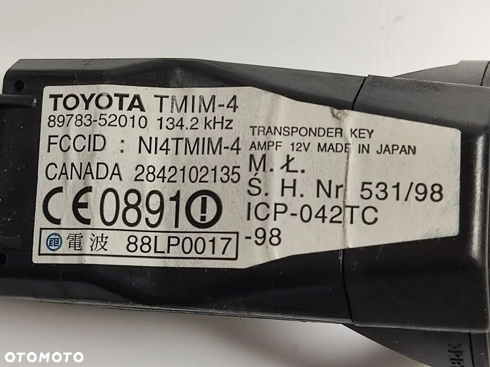 TOYOTA Stacyjka Kluczyk Immobilizer - 9