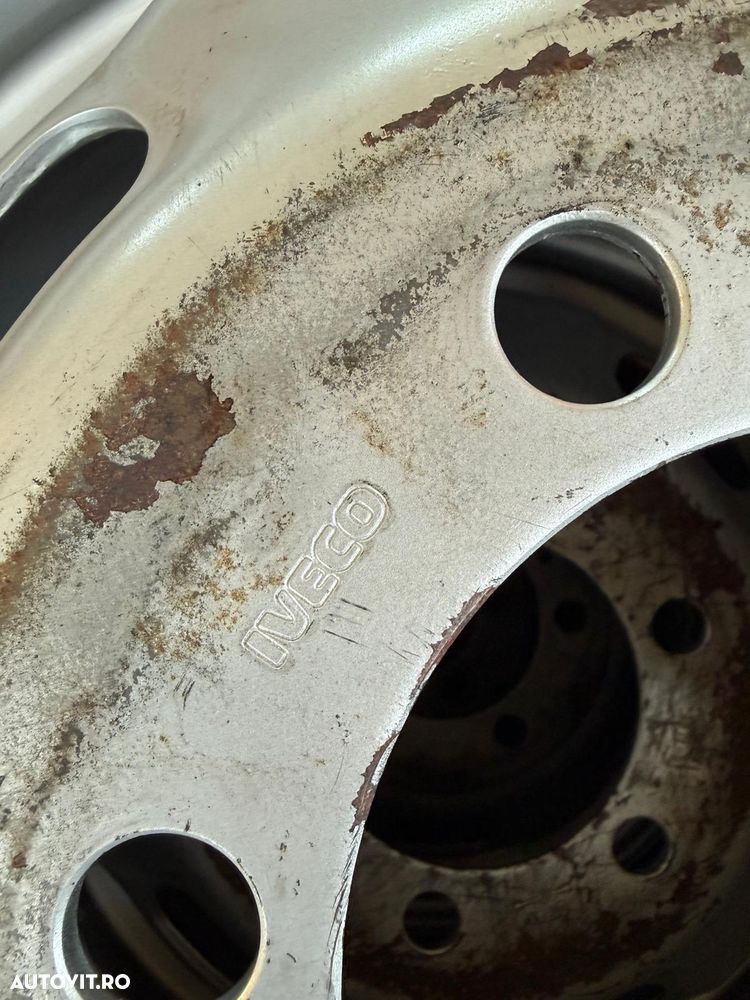 JANTE OTEL + ANVELOPE VARA  IVECO AXA DUBLA , ORIGINALE - 2