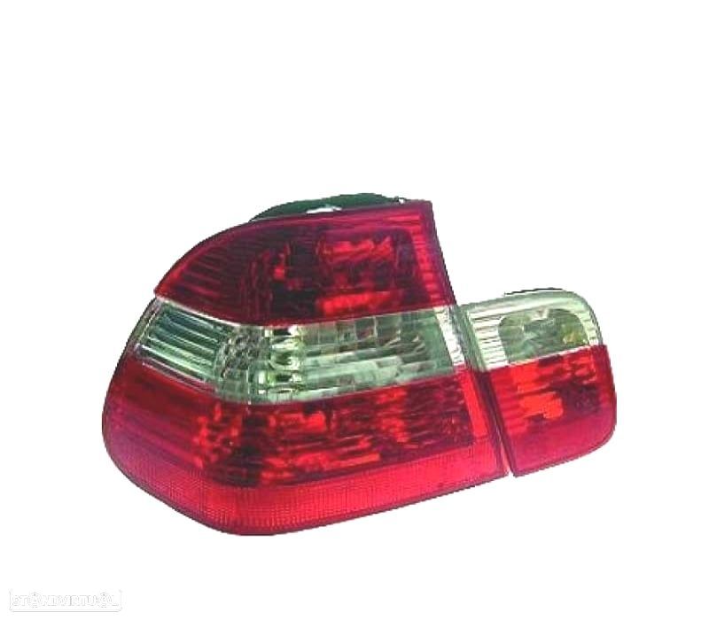 FAROLINS TRASEIROS BMW E46 98-01 VERMELHO BRANCO - 1