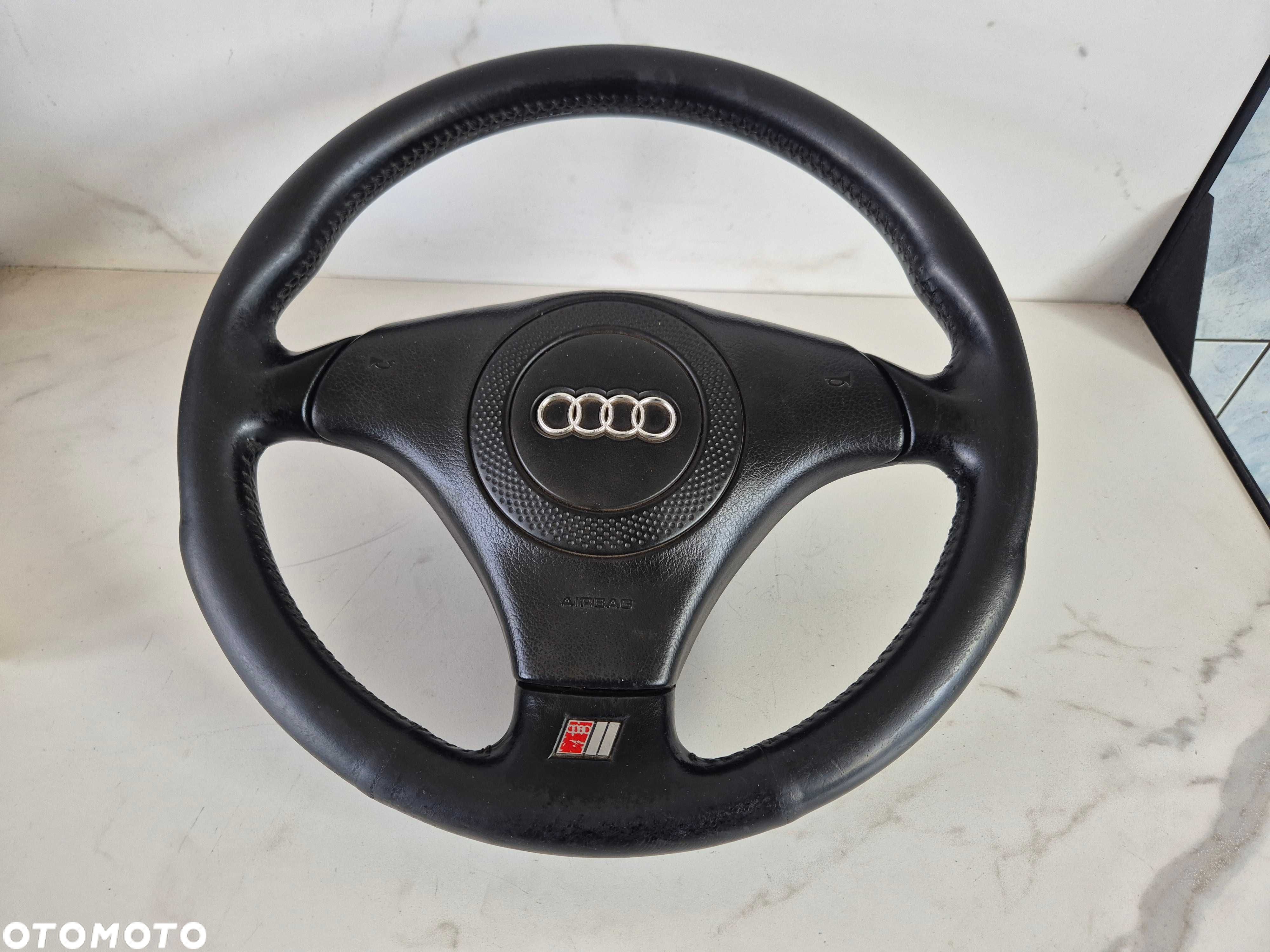 audi a4 b5 a6 c5 lift kierownica skóra skórzana poduszka airbag kpl - 1