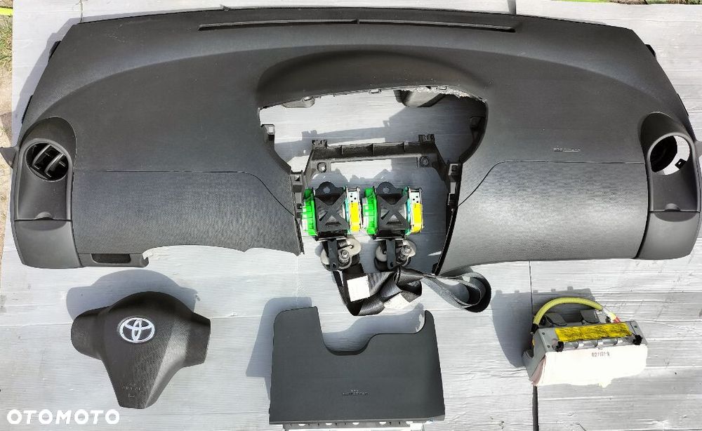 TOYOTA YARIS II 05-09 KOMPELT AIRBAG PODUSZKA KIEROWCA PASAŻER KONSOLA PASY 3D / 5D KOLANO ORYGINAŁ - 1