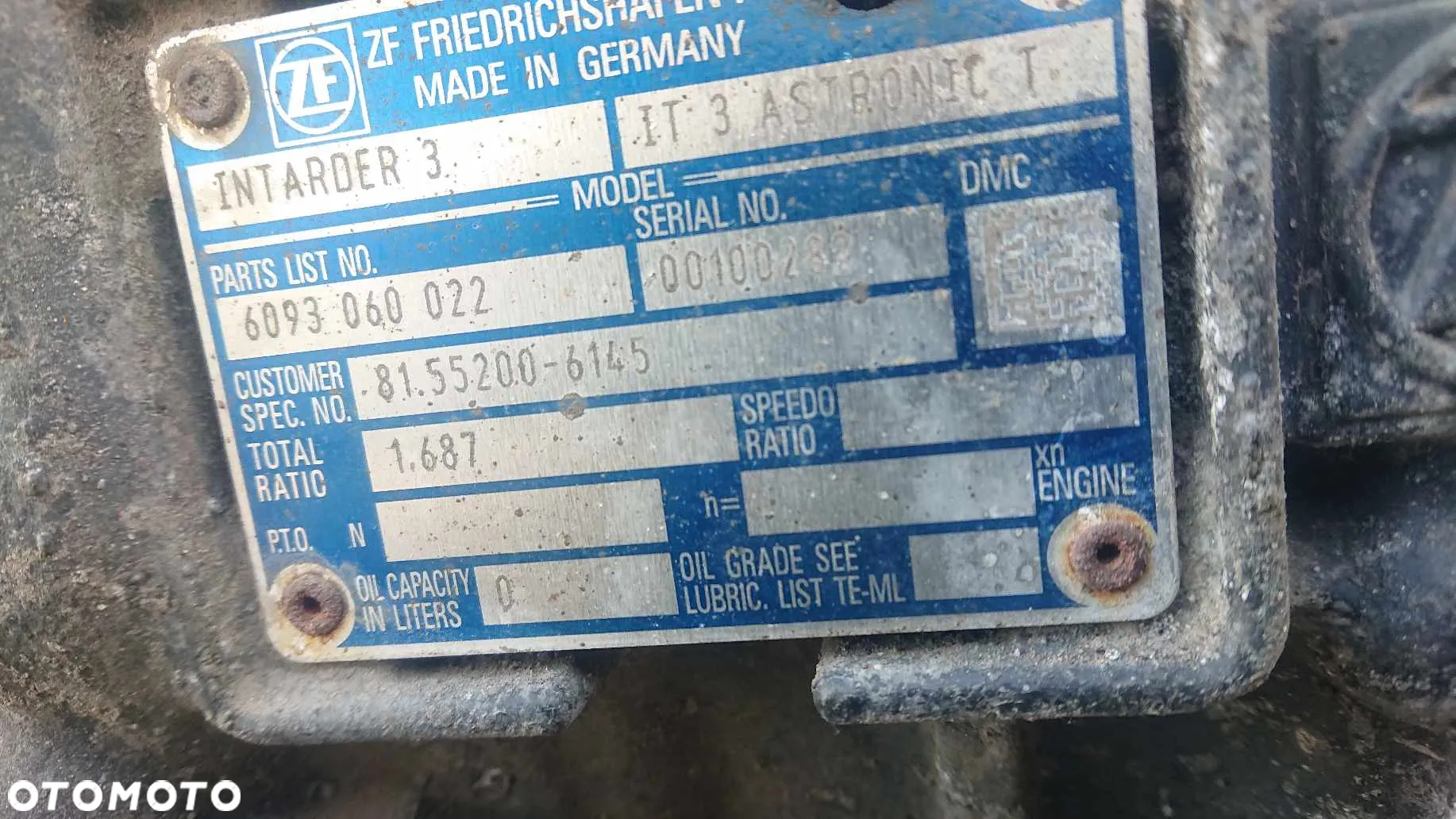 # MAN TGA TGX TGL EURO 5 EURO 6 12AS2131TD RETARDER INTARDER IT3 ASTRONIC SKRZYNI BIEGÓW 81.55200-6145 81552006145 - 3