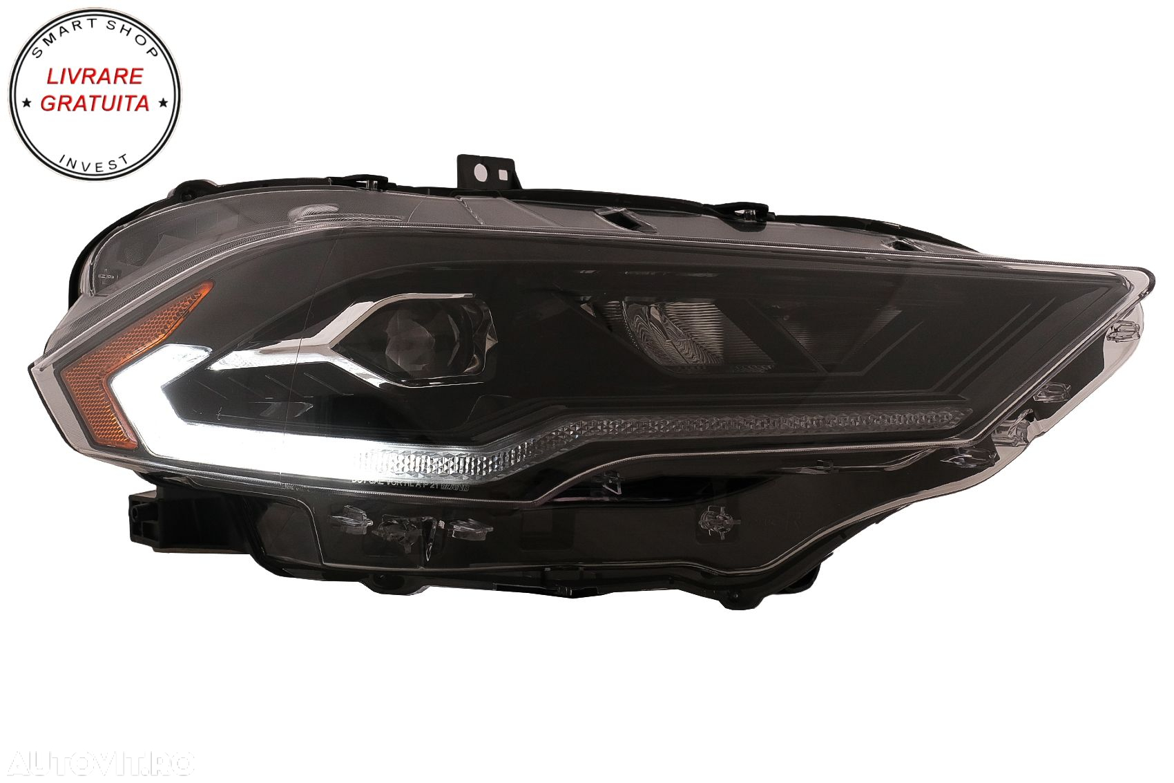 Faruri LED Ford Mustang Facelift (2018-2023) Negru Semnal Dinamic- livrare gratuita - 9