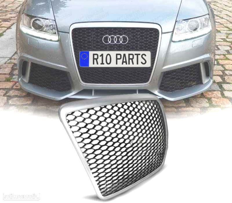 GRELHA FRONTAL AUDI A6 4F 08-11 LOOK RS6 CINZA CLARO - 1