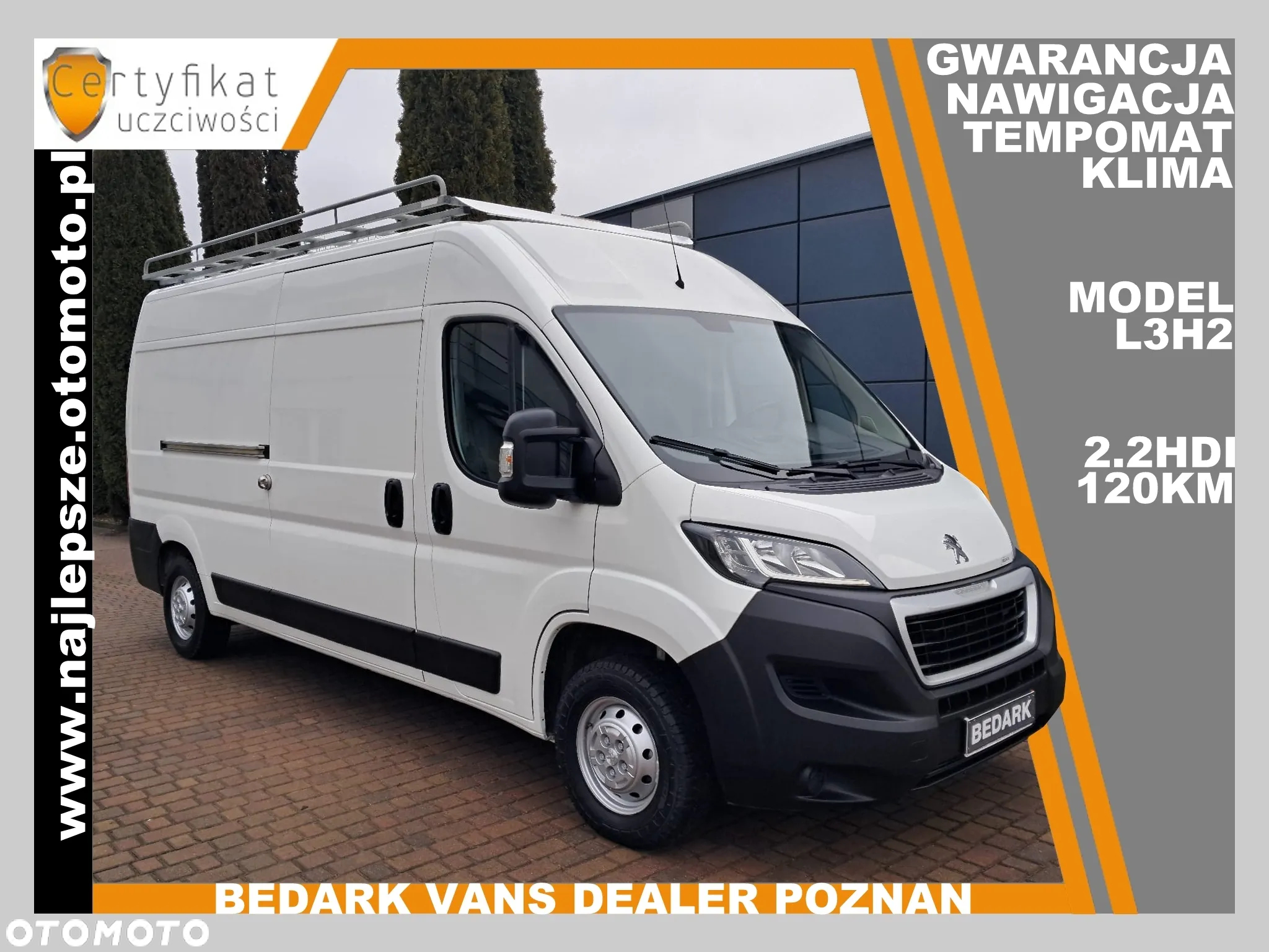 Peugeot BOXER, L3H2, 2019 X, Nawigacja, tempomat, klima, czujniki - 2