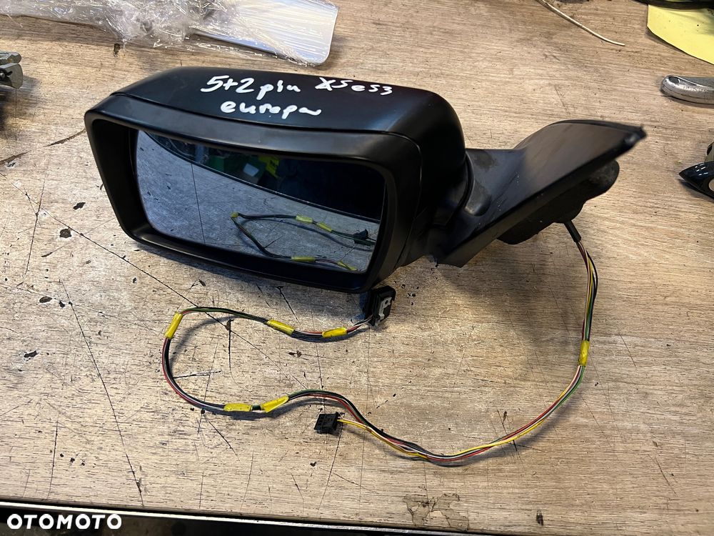Lusterko lewe x5 e53 5+2 piny 7 pinów Europa kompletne sprawne