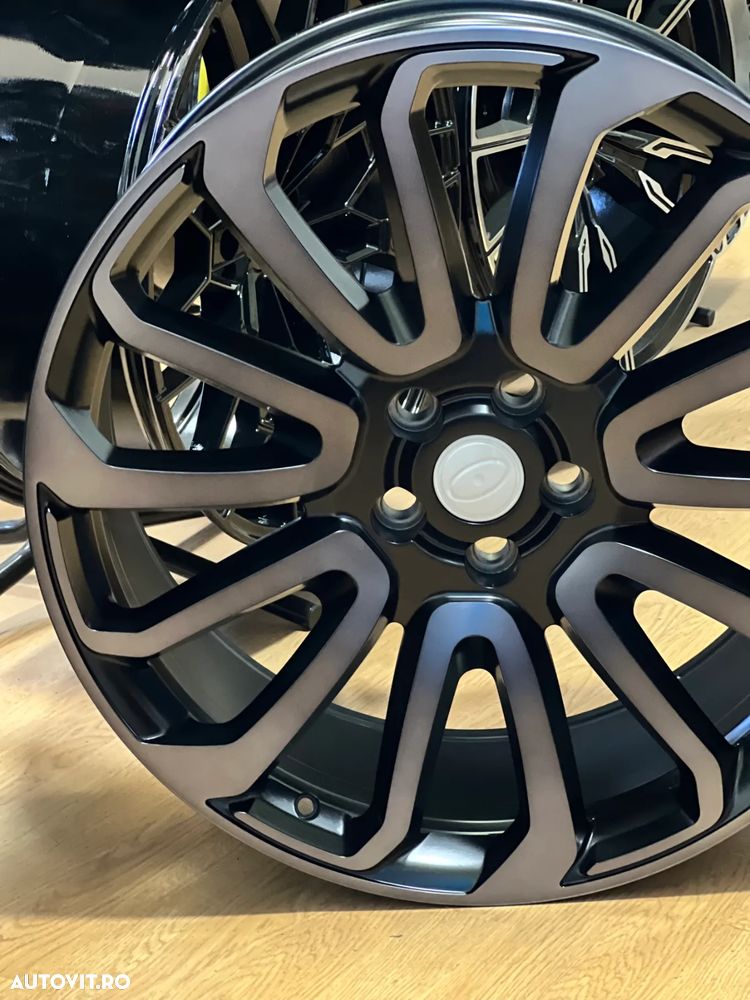Jante Range 22 R22 Full BLACK Si Polish Model Sport Range rover vogue range rover sport jante Land rover cu anvelope vara inclus - 2