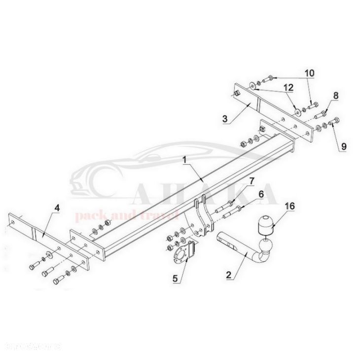 Hak Holowniczy Odkręcany Do Vw Volkswagen Tiguan I 2007-2015 - 5