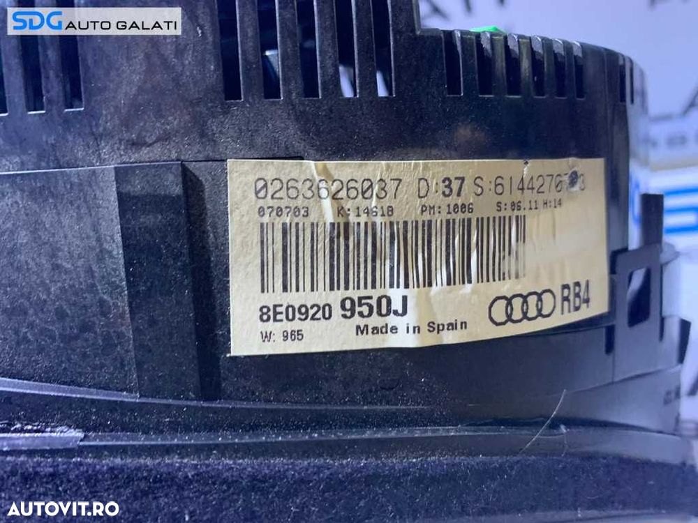 Ceas Ceasuri Bord cu Maxidot Audi A4 B6 2001 - 2005 Cod 8E0920950J 8E0920950JX 0263626037 - 4