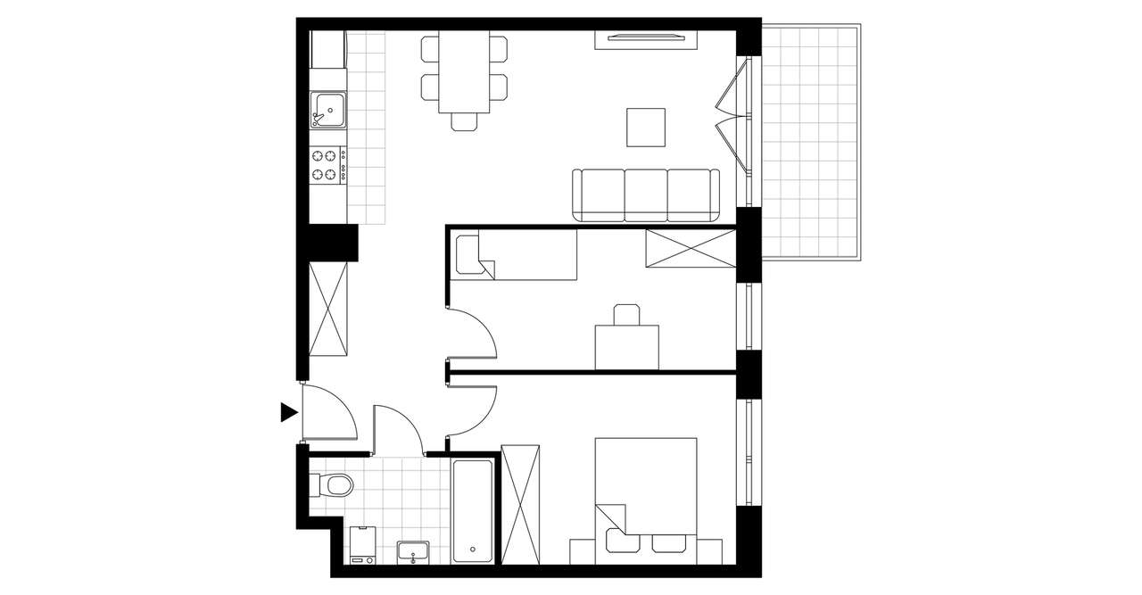 3-pokojowe mieszkanie 52m2 + balkon - Pełny obrazek: 3/23