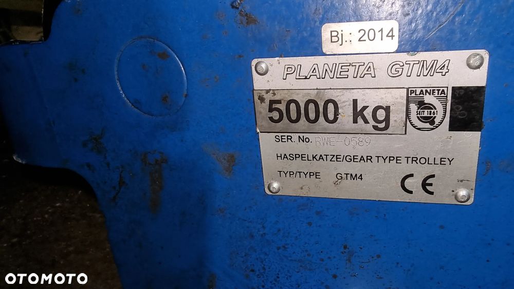 Wózek rolkowy jezdny do wciągarki suwnicy PLANETA GTM4 RWE-0589  5000 kg  NOWY - 4