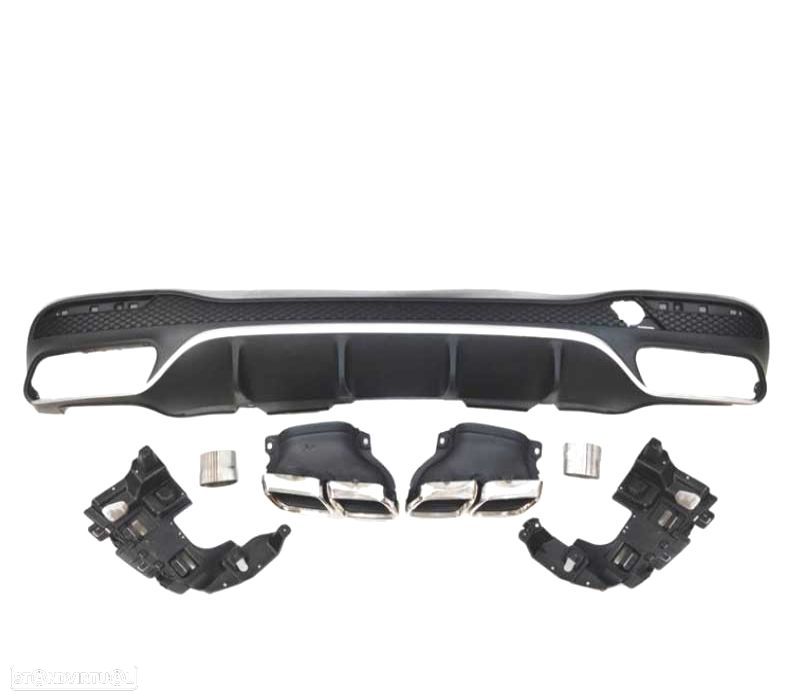 DIFUSOR TRASEIRO MERCEDES GLE W166 15-19 LOOK AMG GLE63 + PONTEIRAS DE ESCAPE - 4