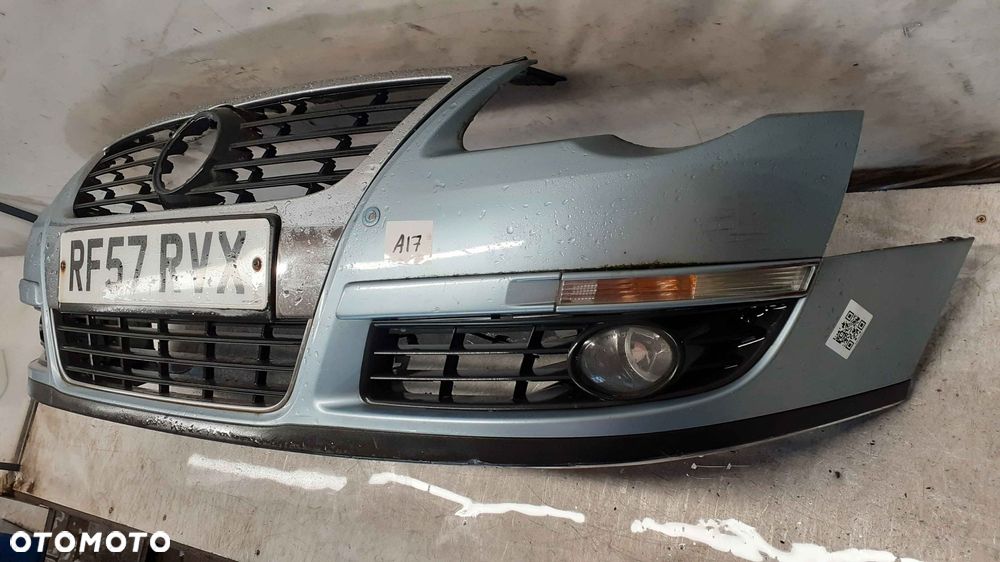 ) ZDERZAK PRZÓD PRZEDNI VW VOLKSWAGEN PASSAT B6 LB5M BŁĘKITNY PDC CZUJNIKI HALOGENY - 3