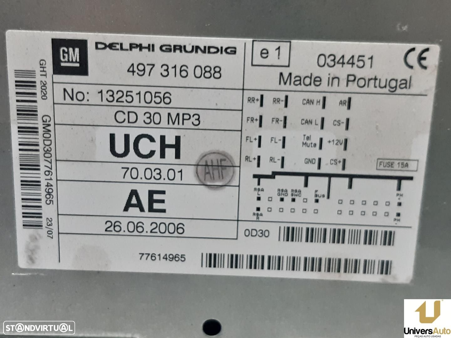 SISTEMA AUDIO / RADIO CD OPEL ZAFIRA B 2007 -13251056 - 4