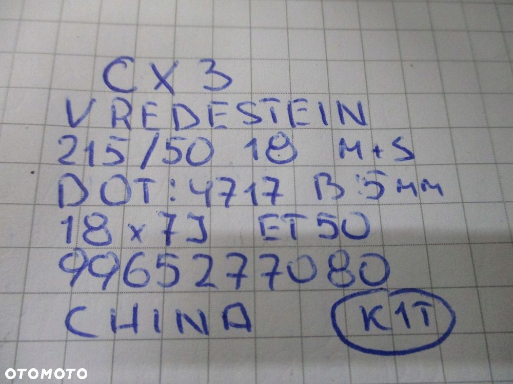 Koła felgi opony Mazda CX3 R18 VREDESTEIN MS - 13