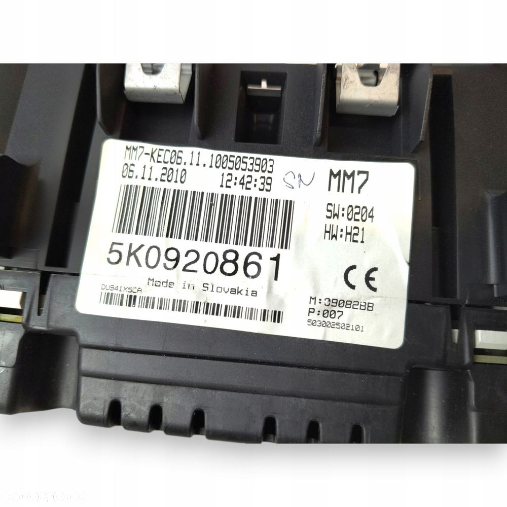 LICZNIK ZEGARY 5K0920861 VW GOLF VI 1.2 1.4 TSI 1.6 MPI Benzyna 244 996km - 12