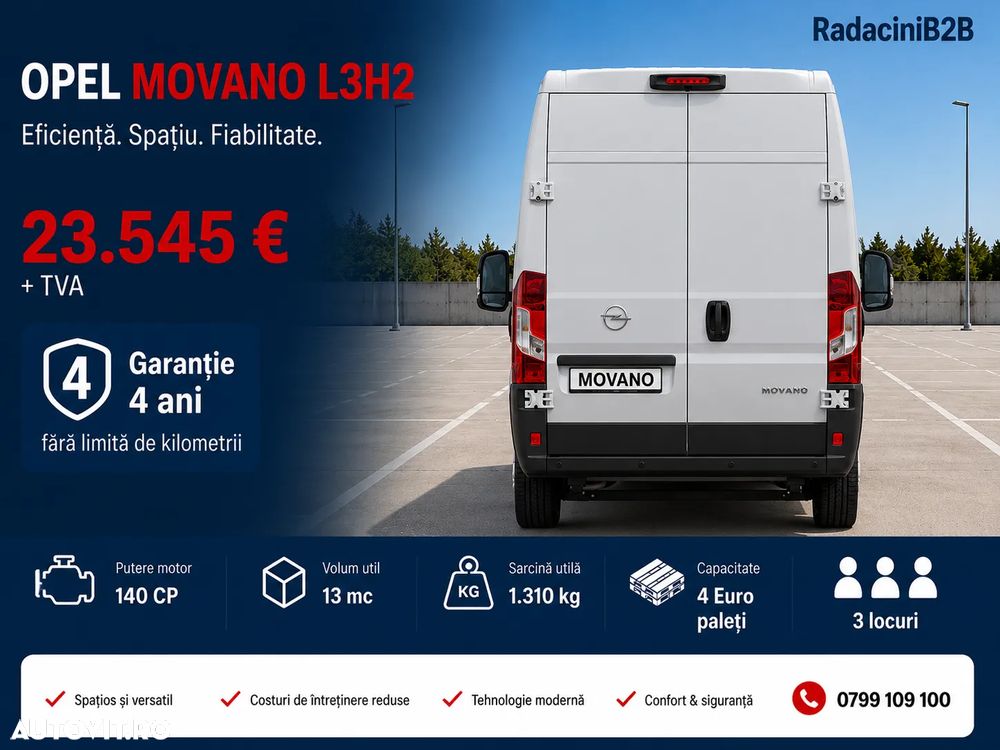 Opel Movano L2H3 VAN volum - 13 mc - 1.310 kg sarcina utila - 10