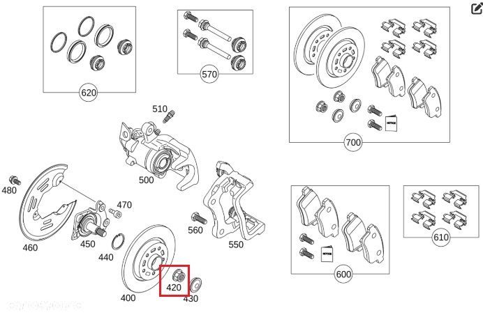 MERCEDES CITAN W415 Nakretka piasty tyl M24 OE - 2