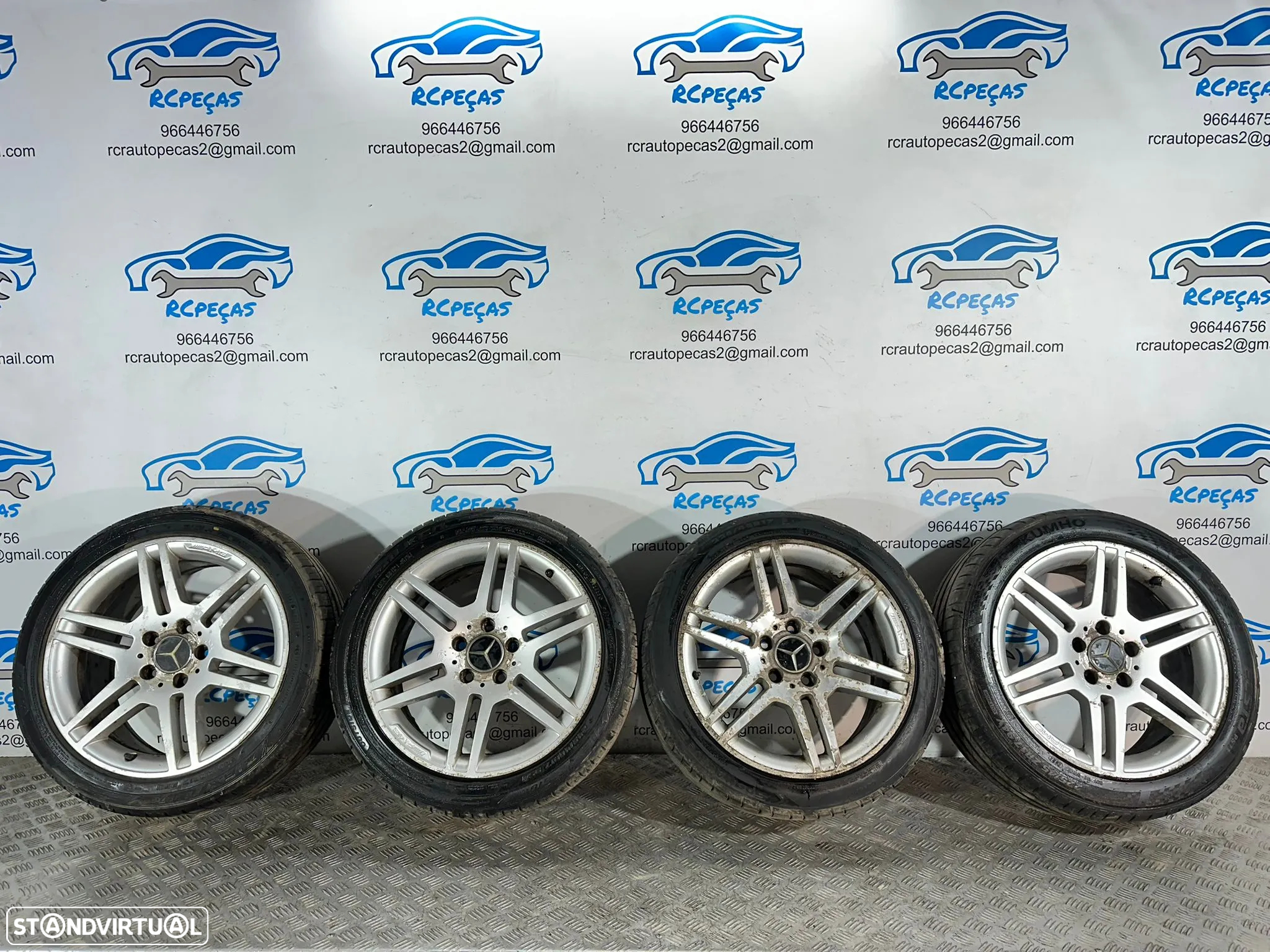 .Conjunto Jantes 17 AMG Originais Mercedes Benz 5x112 7.5J 8.5J ET47 ET58 A2044014502 A2044014602 - 2