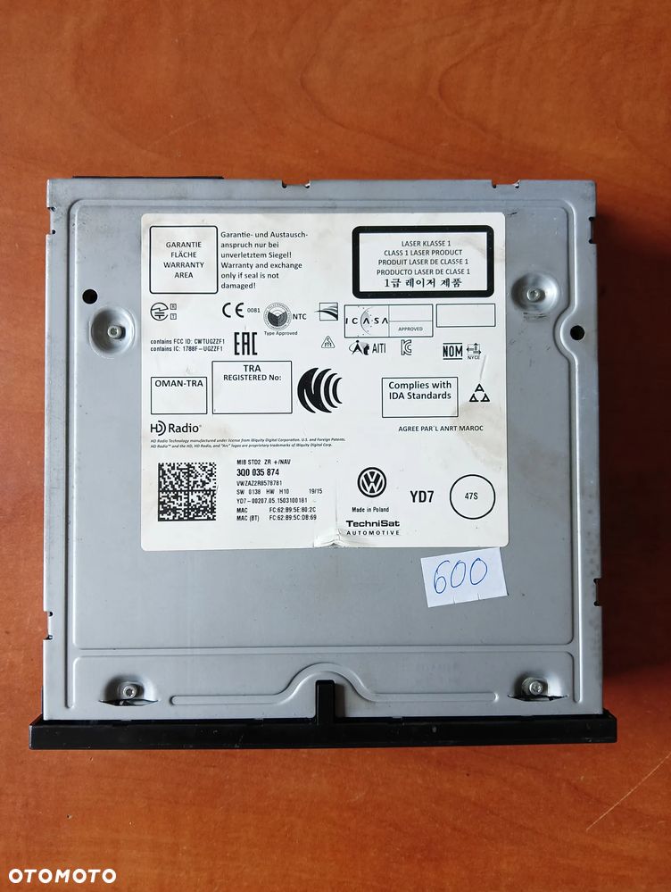 CZYTNIK KART SD MULTIMEDIA NAWIGACJI MMI VW PASSAT B8 GOLF VII 3Q0035874 - 2