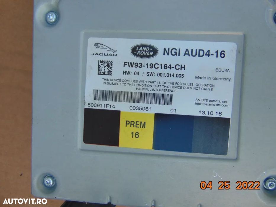 Amplificator sunet Range Rover Evoque Land Rover Discovery Sport jagua - 2
