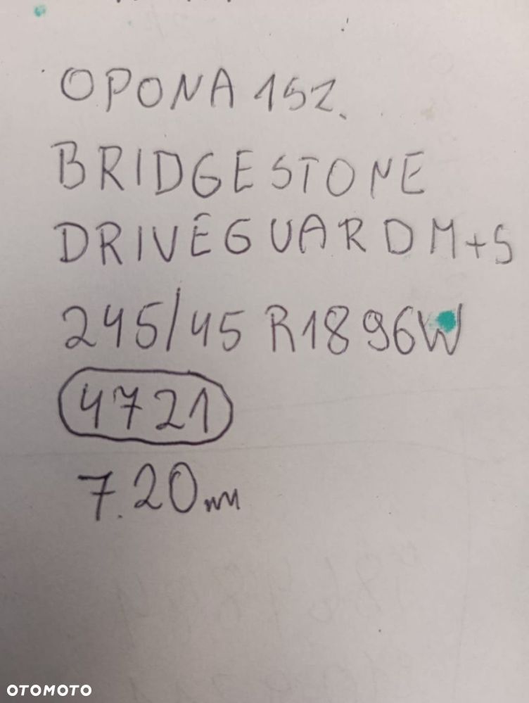 OPONA CAŁOROCZNA BRIDGESTONE DRIVEGUARD 245/45/18 RUNFLAT 7MM  1SZT - 10