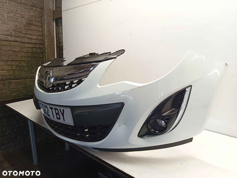 + ZDERZAK PRZÓD PRZEDNI OPEL CORSA D LIFT FL Y474 BIAŁY HALOGENY - 3