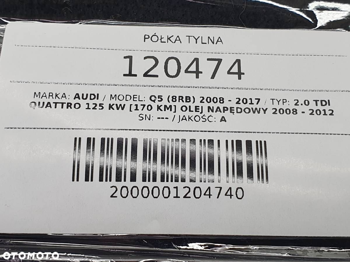 PÓŁKA TYŁ TYLNA SZNURKI AUDI Q5 8R - 12