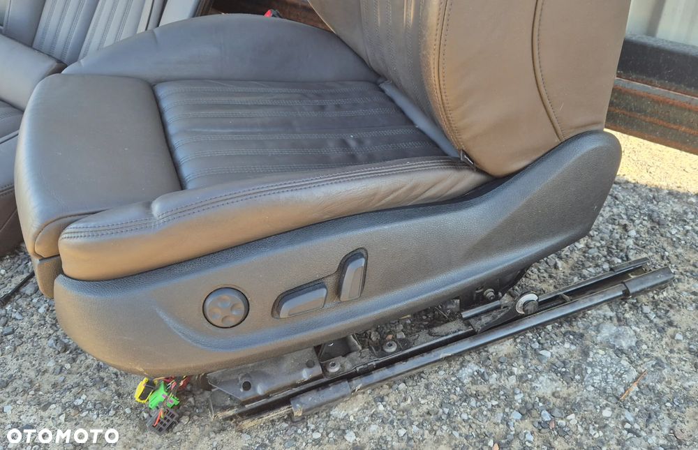 Komplet Foteli Przód Tył Boczki Tapicerka Podłokietnik Koniakowe Ciemny Brąz Audi A6 4G S6 S7 A7 - 8