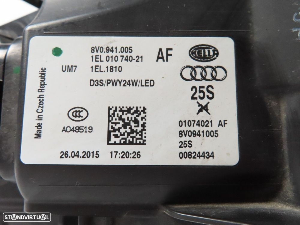 Farol Xenon Esquerdo Usado / Original AUDI A3 (8V1, 8VK)/AUDI A3 Sportback (8VA,... - 6