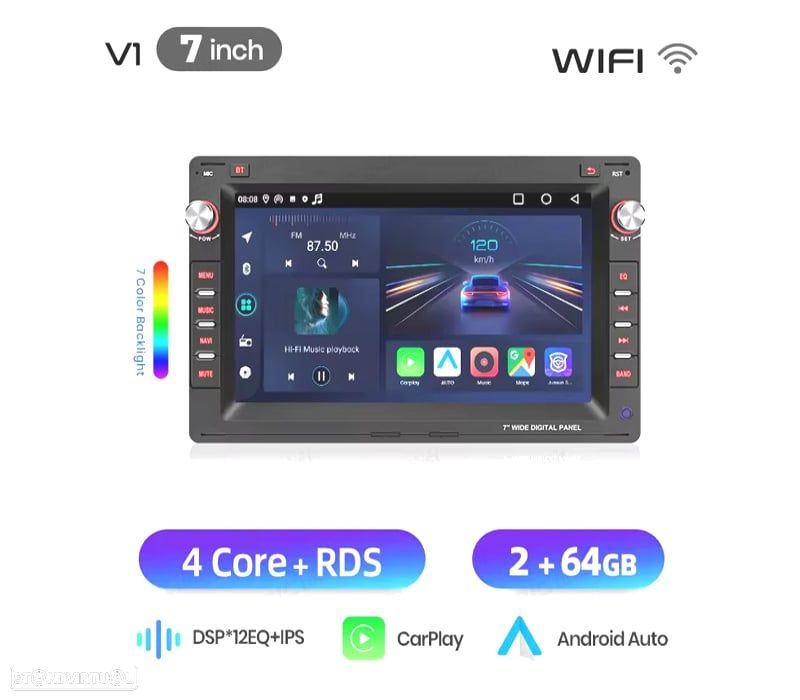 AUTO RADIO GPS ANDROID 14 PARA SEAT SKODA VOLKSWAGEN VW 7" - 1