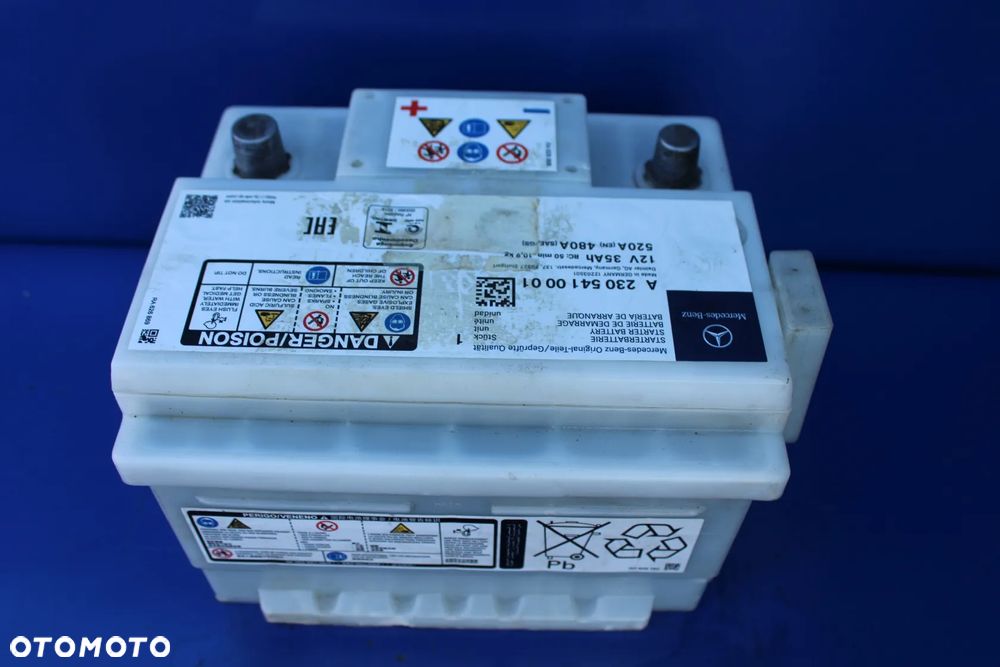 Akumulator AGM 12V 35Ah 520A sprawny OE Mercedes SL R230 W230 A2305410001 - 6