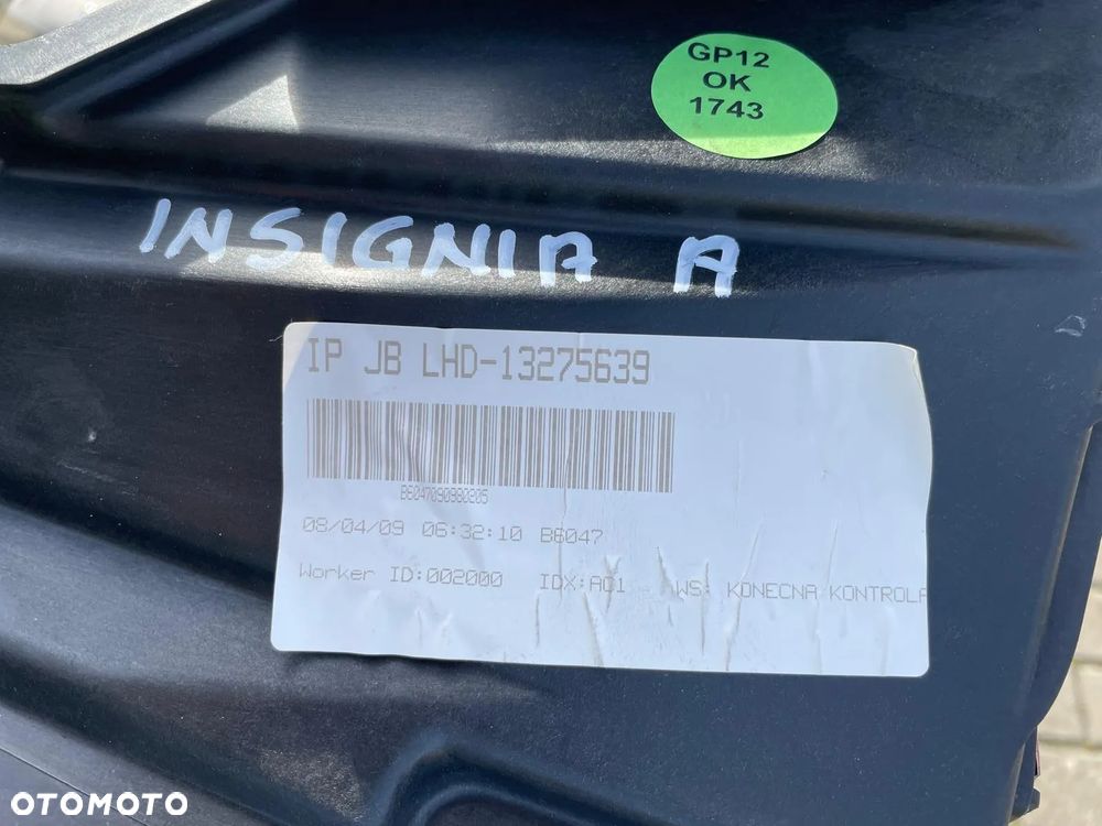 DESKA ROZDZIELCZA KONSOLA KOKPIT AIRBAG PODUSZKI OPEL INSIGNIA A 08-13 EUROPA - 9