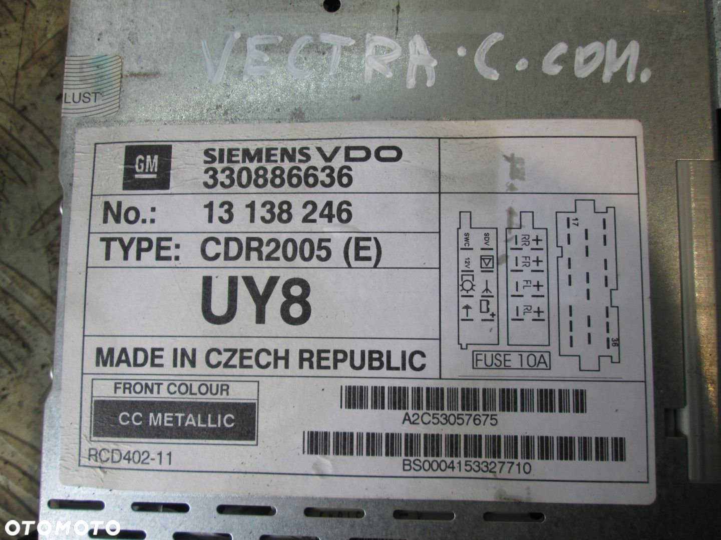 RADIO CDR 2005 13138246  WYŚWIETLACZ 13190970 OPEL VECTRA C SIGNUM - 3