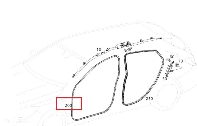 MERCEDES CLA C117 Uszczelka wneki drzwi przod OE - 2