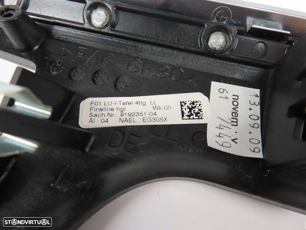 Friso do tablier em Madeira Esquerdo Seminovo/ Original BMW 7 (F01, F02, F03, F0... - 4