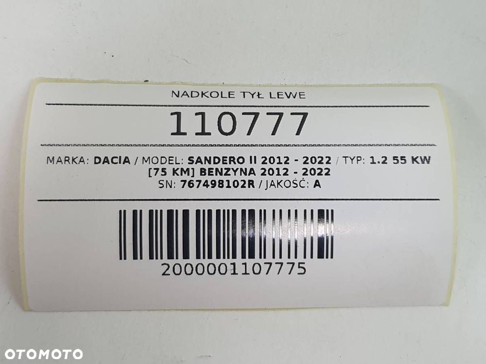 NADKOLE TYŁ LEWE 767498102R DACIA SANDERO II - 5