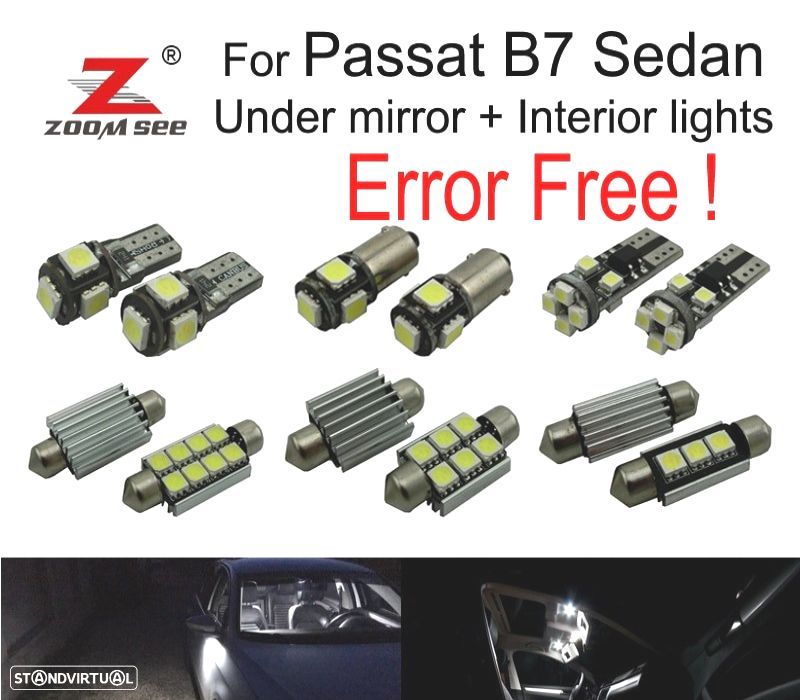 KIT COMPLETO DE 18 LÂMPADAS LED INTERIOR PARA PASSAT B7 SEDAN 12-15 - 1