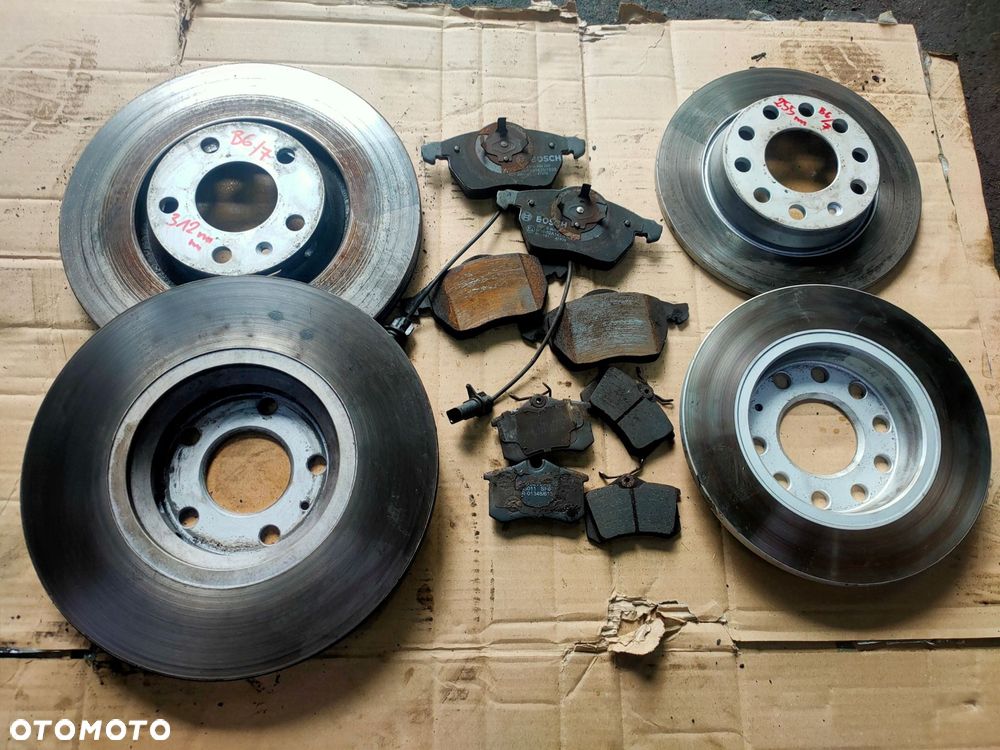 tarcze przód + tył bosch 312mm/255mm a4 b6 b7 exeo 300km prawie nowe - 1