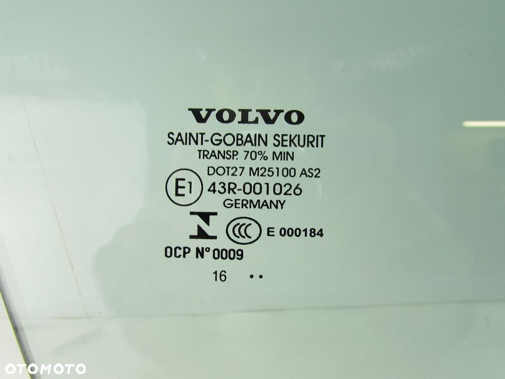VOLVO S60 II V60 10-18 SZYBA BOCZNA DRZWI PRZOD PRAWA 16R POMORSKIE - 7
