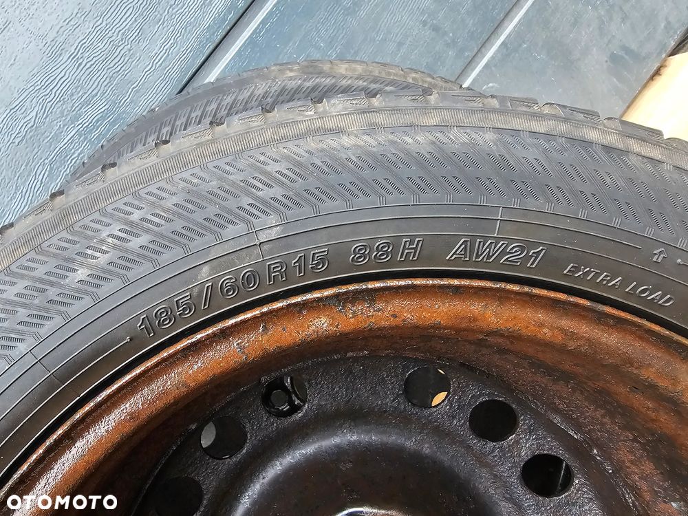 KOŁA FELGI STALOWE OPONY 185/60 R 15 OPEL ASTRA G H MERIVA A CORSA D 4x100 ET43 WIELOSEZON - 9