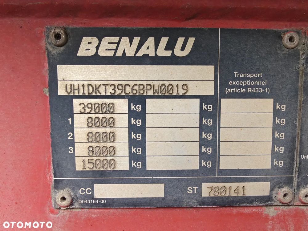 Benalu T39C Wywrotka Rynna cała aluminiowa + alufelgi, lekka - 8