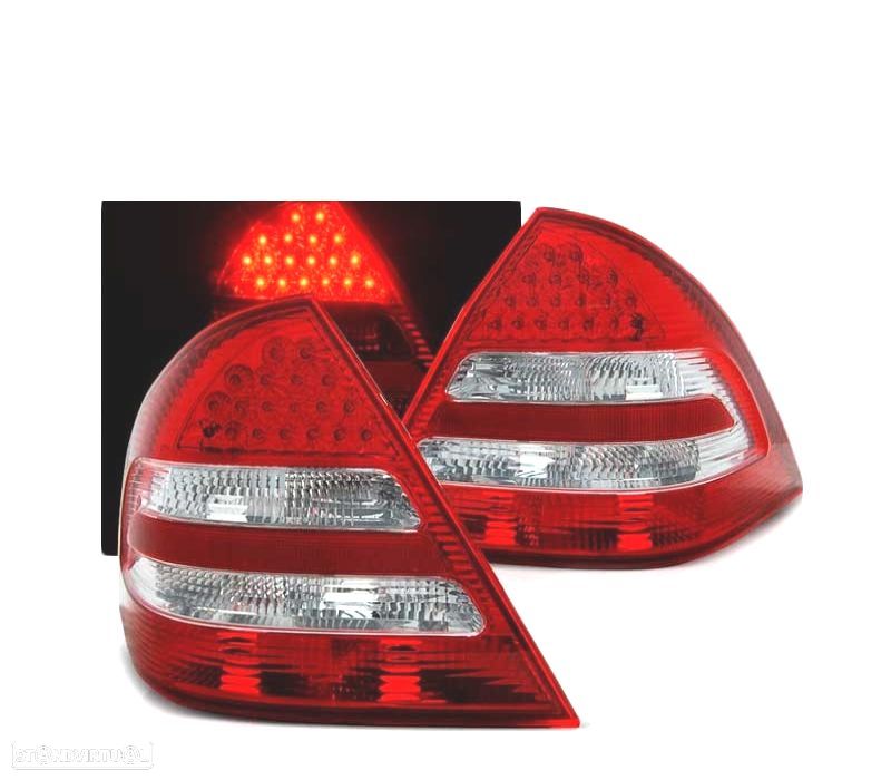 FAROLINS TRASEIROS PARA MERCEDES CLASE C W203 04-07 VERMELHO BRANCO LED - 1