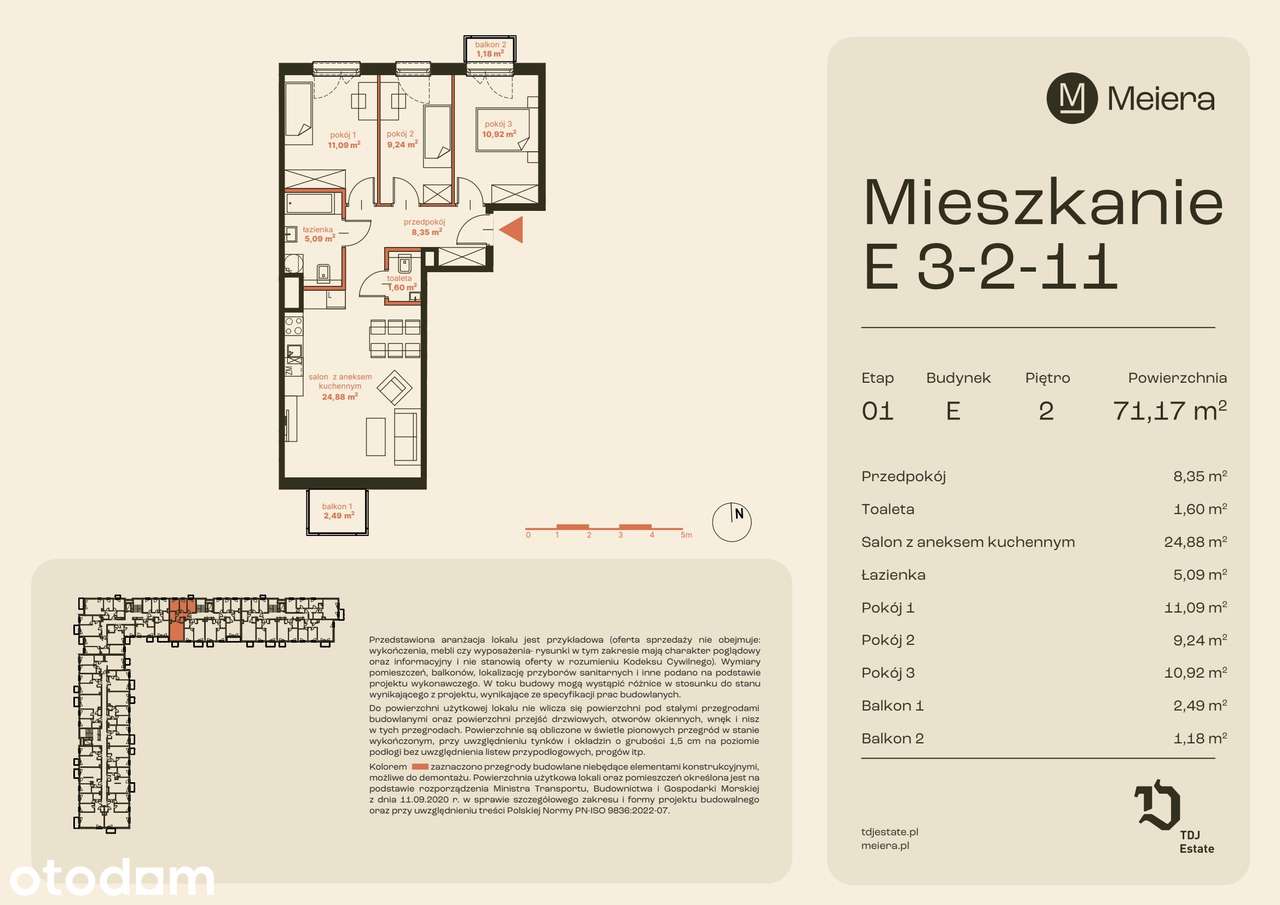 4-pokojowe mieszkanie 71m2 + 2 balkony - Pełny obrazek: 2/13