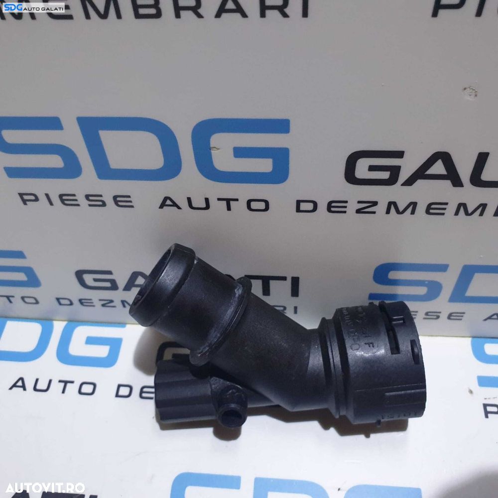 Tub Tubulatura Cot Robinet Flansa Apa Lichid Racire Termostat Radiator Skoda Octavia 1 1.8 B AGN AGU AUM ARZ ARX AUQ 1997 - 2011 Cod 6Q0122291F [D0111] - 2