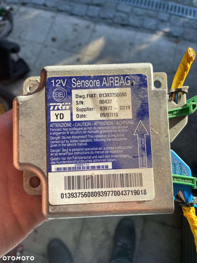Sensor Airbag 01393756080 Boxer Jumper Ducato Lift! 2018r 100% sprawny! Gwarancja! - 1